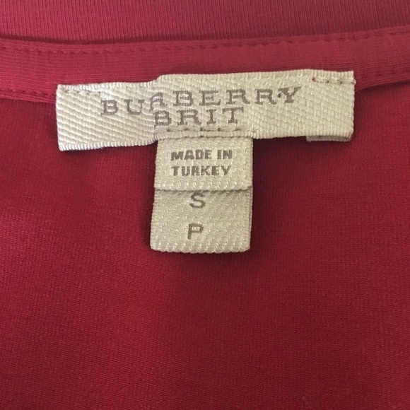 Burberry Brit Scoop Neck Tee With Check Cuffs - Picture 10 of 16